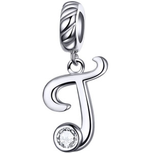 Charms Literka T Zawieszka koralik srebro beads pr 925