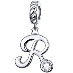 Charms Literka R Zawieszka koralik srebro beads pr 925