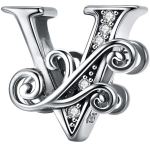Charms LITERKA V Zawieszka koralik srebro beads pr 925