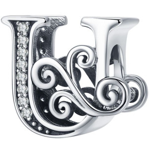 Charms LITERKA U Zawieszka koralik srebro beads pr 925