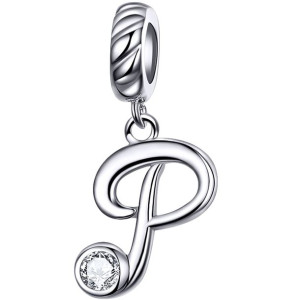 Charms Literka P Zawieszka koralik srebro beads pr 925
