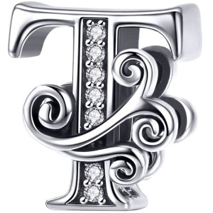 Charms LITERKA T Zawieszka koralik srebro beads pr 925