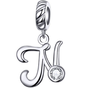 Charms Literka N Zawieszka koralik srebro beads pr 925