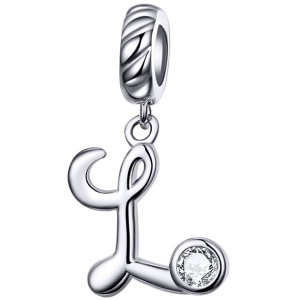 Charms Literka L Zawieszka koralik srebro beads pr 925