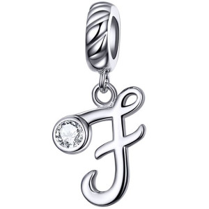 Charms Literka F Zawieszka koralik srebro beads pr 925