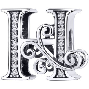 Charms LITERKA H Zawieszka koralik srebro beads pr 925