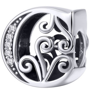 Charms LITERKA C Zawieszka koralik srebro beads pr 925
