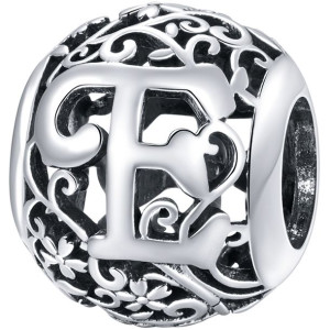 Charms Litera E Zawieszka koralik srebro beads pr 925
