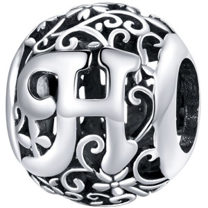Charms Litera H Zawieszka koralik srebro beads pr 925