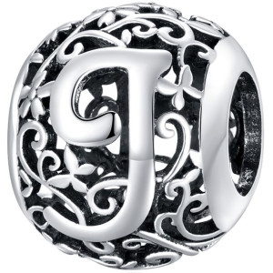 Charms Litera J Zawieszka koralik srebro beads pr 925