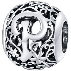 Charms Litera P Zawieszka koralik srebro beads pr 925