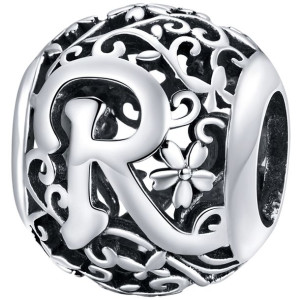 Charms Litera R Zawieszka koralik srebro beads pr 925