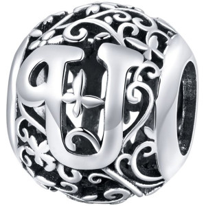 Charms Litera U Zawieszka koralik srebro beads pr 925