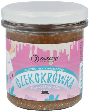 Mleczna Czekokrówka - Biała Czekolada - pasta Bez Cukru 300 g - Krukam
