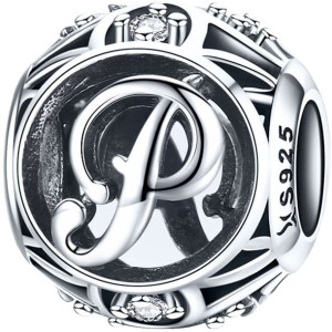 Charms LITERA P Koralik zawieszka beads srebro pr 925