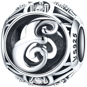Charms LITERA E Koralik zawieszka beads srebro pr 925