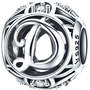 Charms LITERA D Koralik zawieszka beads srebro pr 925