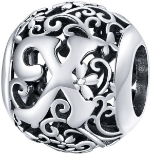 Charms Litera X Zawieszka koralik beads srebro pr 925