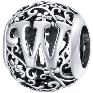 Charms Litera W Zawieszka koralik beads srebro pr 925