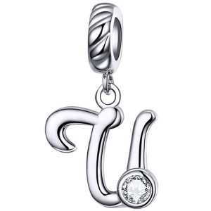 Charms Literka U Zawieszka koralik beads srebro pr 925