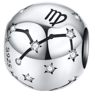 Charms znak zodiaku PANNA Zawieszka koralik beads srebro pr 925