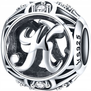 CHARMS LITERKA K zawieszka koralik S925 CH322