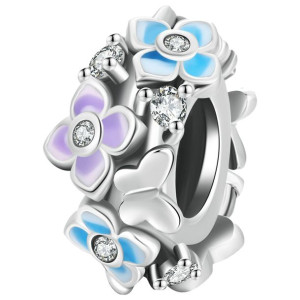Charms STOPER z kwiatkami zawieszka koralik beads srebro pr 925