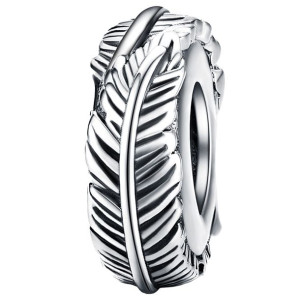 Charms STOPER z piórkiem zawieszka koralik beads srebro pr 925