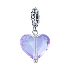 Charms wiszące SERDUSZKO zawieszka koralik beads srebro pr 925