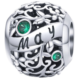 Charms miesiąc MAY maj zawieszka koralik beads srebro pr 925