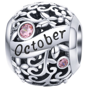 Charms miesiąc OCTOBER październik zawieszka koralik beads srebro pr 925