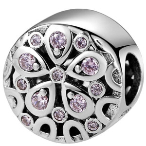 Charms KORALIK Z KWIATKIEM zawieszka koralik beads srebro pr 925