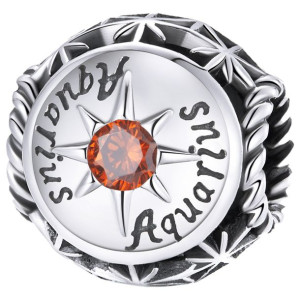 Charms znak zodiaku WODNIK zawieszka koralik beads srebro pr 925