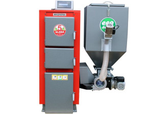 Kocioł CO z podajnikiem na pellet i ekogroszek 10kW 100m2 Technix sv200