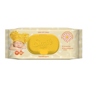 Chusteczki nawilżane z rumiankiem i aloesem 60szt SMILE Baby