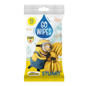 MINIONKI chusteczki nawilżane antybakteryjne 15szt GoWipes
