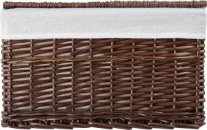 Skrzynia wiklinowa Koszoplotka wenge z wyściółką białą 58x43x35h