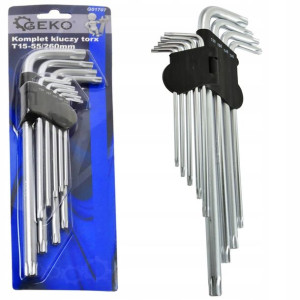 KLUCZE TORX T15-T55 GWIAZDKA z otworem 9el IMBUSY