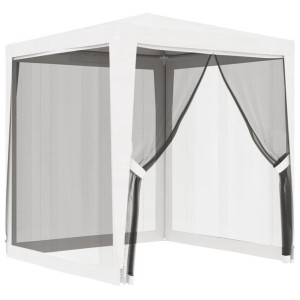 Namiot imprezowy z 4 siatkowymi ściankami, 2x2 m, biały