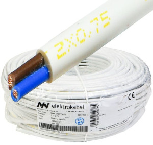 Przewód H03VV-F OMY 2x0,75 biały Elektrokabel 100m