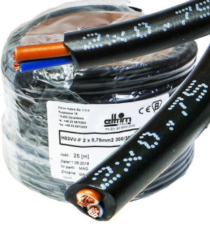 Przewód H03VV-F OMY 2x0,75 czarny Eltrim 25m