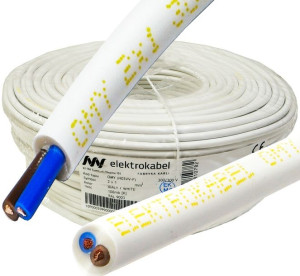 Przewód H03VV-F OMY 2x1 biały Elektrokabel 100m
