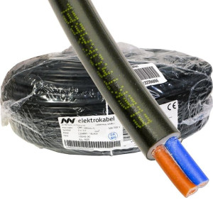 Przewód H03VV-F OMY 2x1,5 czarny Elektrokabel 100m