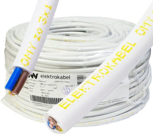 Przewód H03VV-F OMY 3x1 żo biały Elektrokabel 100m