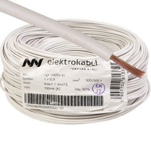 Przewód instalacyjny Lgy linka 0,5mm biały 100m