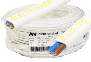 Przewód płaski OMYp 2x0,75 biały Elektrokabel 50m