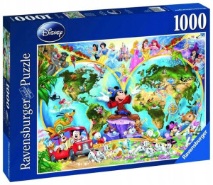 Ravensburger Puzzle 1000 Mapa Świata Wg Disney'a