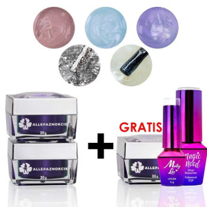 Żele budujące Jelly 2 + 3 gratis 30 ml - Secret Bliss, Total White i Moonli