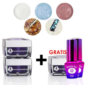 Żele budujące Jelly 2 + 3 gratis 50 ml - Total White, Dream of Glitter i Se