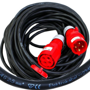 Przedłużacz gumowy OW 4x2,5 z/u gn wt 4p 16A 22m
